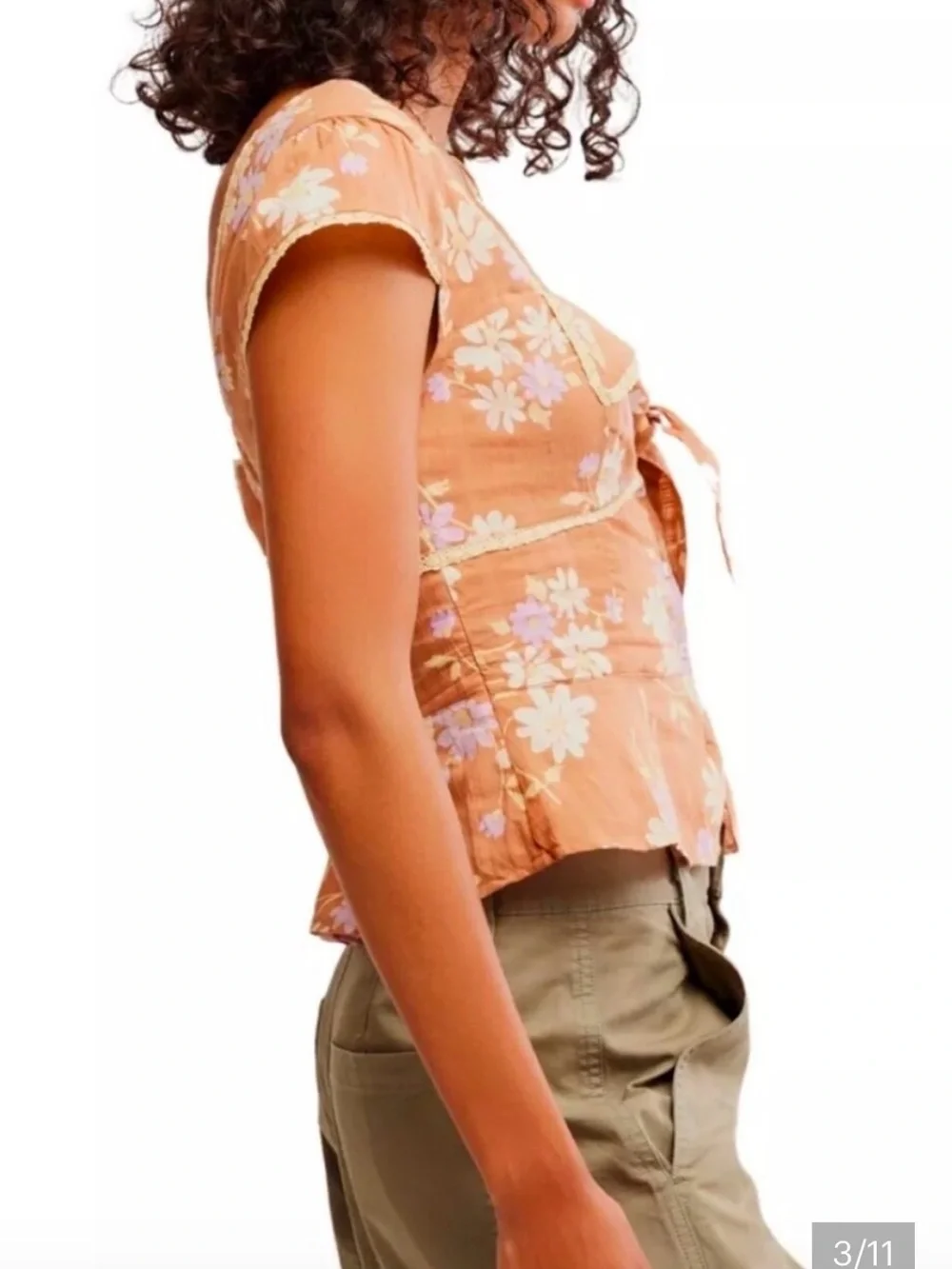 NWT Free People Call Me Baby Front Button Blouse Size Medium